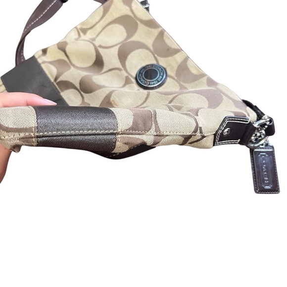 Coach Signature Crossbody Shoulder Handbag Purse Brown - Picture 5 of 12